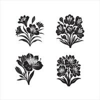 Alstroemeria flower silhouette icon graphic logo design vector