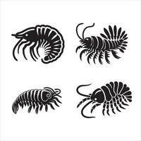 amphipod silhouette icon graphic logo design vector