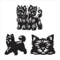 Affenpinscher dog silhouette icon graphic logo design vector