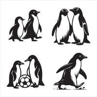 Penguin silhouette icon graphic logo design vector