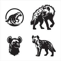 hyena silhouette icon graphic logo design vector