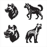 hyena silhouette icon graphic logo design vector