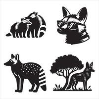 Aardwolf silhouette icon graphic logo design vector