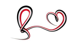 Syrian flag heart shaped ribbon. 3d illustration. png