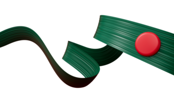 3d Flag Of Bangladesh Country, 3d Wavy Green Ribbon, 3d illustration png