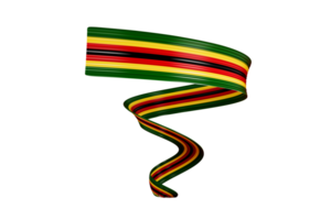 3d Flagge von Zimbabwe Land, glänzend wellig 3d Flagge Band, 3d Illustration png