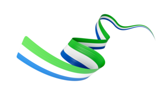 3d Flag Of Sierra Leone, 3d Shiny Waving Flag Ribbon, 3d illustration png