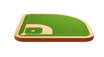 Realistic baseball Stadium baseball playground 3d icon. Athletic equipment 3d illustration png