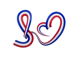 3d Flag Of Paraguay, Heart Shaped Wavy Awareness Ribbon flag, 3d illustration png