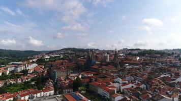 santiago compostela catedral en España aéreo ver video