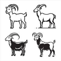goat silhouette icon graphic logo design vector