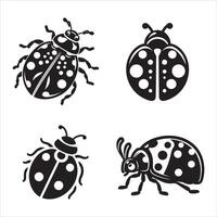 Ladybug silhouette icon graphic logo design vector