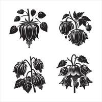 Abutilon flower silhouette icon graphic l vector