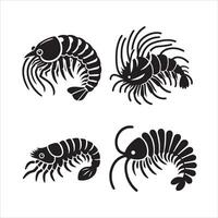 amphipod silhouette icon graphic logo design vector