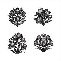 Alstroemeria flower silhouette icon graphic logo design vector