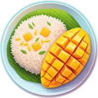 Mango klebrig Reis, thailändisch Dessert png