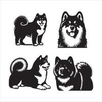 akita perro silueta icono gráfico logo diseño vector