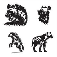 hyena silhouette icon graphic logo design vector