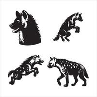 hyena silhouette icon graphic logo design vector