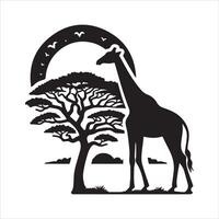 giraffe silhouette icon graphic logo design vector