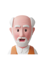 3D Illustration old man png