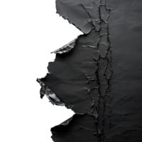 Cracked black paper texture on transparent background png