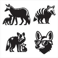 Aardwolf silhouette icon graphic logo design vector
