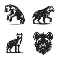 hyena silhouette icon graphic logo design vector