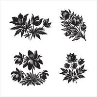 Aconite flower silhouette icon graphic logo design vector