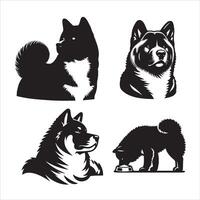 Akita dog silhouette icon graphic logo design vector