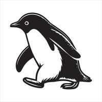 pingüino silueta icono gráfico logo diseño vector