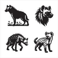 hiena silueta icono gráfico logo diseño vector