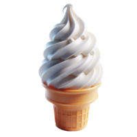 Generated Ai 3d ice cream delicious vanilla rendering png