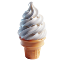 généré ai 3d la glace crème délicieux vanille le rendu png