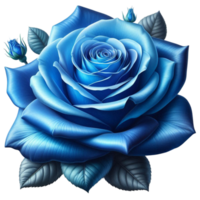 Generated Ai Fresh blue rose png