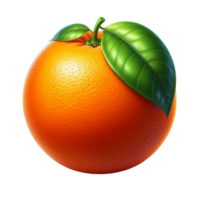 generado ai naranja Fruta con hoja png