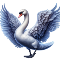 Generated Ai Swan flying png