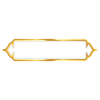 Luxury golden set arabic islamic banner title frame text box in transparent background png