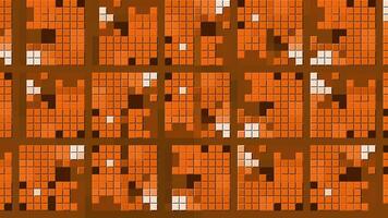 Squares with changing mosaic pattern. Motion. Beautiful disco background with mosaic squares. Lots of squares with retro mosaic patterns video