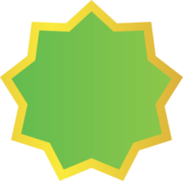 Green and gold color star shape logo png