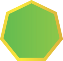 Green kan gold color label png