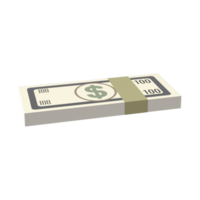 3d rendering of US dollar. bundles of United States currency notes, financial design element can be use for growing money. png