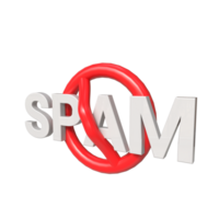 3D red Prohibited sign on spam png