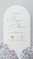 Digital Wedding Invitation Template with Geometric Shape psd