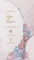 Digital Wedding Invitation Template with Geometric Shape psd