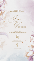 Digital Wedding Invitation Template with Beige Hyacinths psd