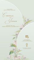 Digital Wedding Invitation Template with Geometric Shape psd