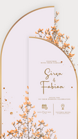 Digital Wedding Invitation Template with Geometric Shape psd