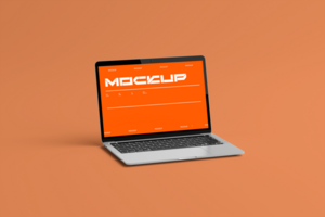 Laptop 3d device mockup with fully editable object psd