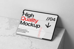 Tablet mockup with minimal background design psd